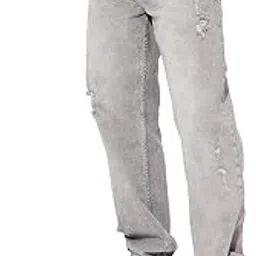 the souled store Denim: Granite Grey Men and Boys Buttoned Cotton Blend Straight Fit Jeans-picture-10