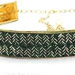 Embroidery Saree & Waist Belt For Ladies Stylish kanduro for Girls, Women Saree, Western & Traditional Dress, Party Designer.Color- Green .1 Piece.-image-15