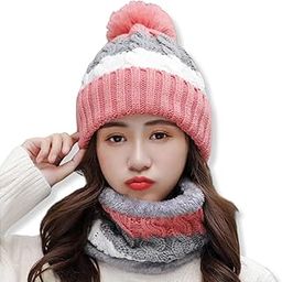 Tomorrow Winter Beanie Hat Scarf Set for Women & Men - 2-in-1 Warm Headwear with Ear & Neck Cover - Knit Hat, Scarf & Ski Gift - Cold Weather Gear for Outdoor Activities Multicolor-image-56