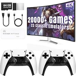 Video Games for Tv Gaming, Retro Gaming Console with Game Stick 1080p HD Game Stick, Plug & Play TV Video Game Set for 2 Player with 10 Emulators 24000+ Games 2.4G Wireless-11