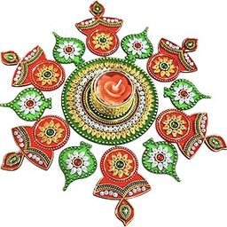 SAHAYA Rangoli for Decoration with T Light Holder Acrylic Small 13 pcs Set-image-8