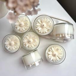 CANDLE_CABINETS Daisy Flower Aroma Candle, Soy Wax Scented Decorative Candle in Glass Jar,Prefect Gift for Meditation Stress Relief Mood Boosting Bath Yoga--image-67