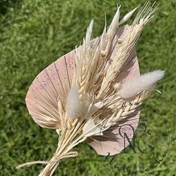 LYBA MOULDS Glittery Rose Pink Palm Leaf Dried Flower Bouquet-image-10