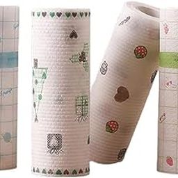 Zoxito Non-Woven Reusable and Washable Kitchen Printed Tissue Roll Non-stick Oil Absorbing Paper Roll Kitchen Special Paper Towel Wipe Paper Dish Cloth Cleaning Cloth (100 sheets) Set of 2-14