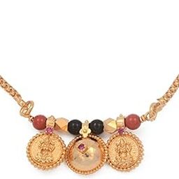 Mangalsutra with link chain (Medium) 24" length golden vati tanmaniya one gram gold No.1067-image-63