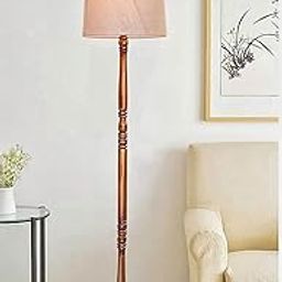 Modern Desinger Wooden Vintage Look Jute Shade Lamp for Living Room Drawing Room Guest Room (Pack of 1)-15