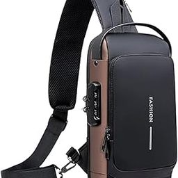 Sling Bags for Men Women, Waterproof Chest Bag, Anti-Theft Password Lock, Crossbody Backpack, Small Flex Shoulder Bag for Hiking, Cycling, Travel-image-73