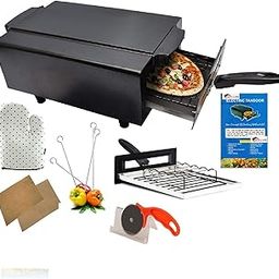 HOT BERG Big XXL 16x11x7 Inches Black Electric Barbeque Grill Combo with Free Full Accessories Hand Gloves, Grill Stand, Magic Cloth, Recipe Book, 4 Skewers, Pizza Cutter, 4 Shocked Proof Rubber-picture-24