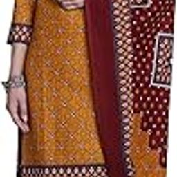 Women's Yellow Cotton Printed Unstitched Salwar Suit Material (JOPLDI1026)-picture-1