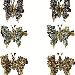 Sidhav Small Crystal Butterfly Moving Wings Hair Clips Design Barrettes for Women/Girls Stylish Hair Butterfly Multicolor (Set of 6 Pcs)-image-61