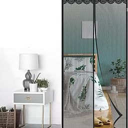 Veenova Polyester Magnetic Mosquito Net Door 7 feet Mosquito Curtain for All Types & Sizes Door Nets & Auto-Closing Insect Screen Which Keep Mosquitoes Out (220 * 110cm Black) (Pack of 2)-11