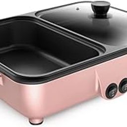 Electric Grill Pan 2 Speed Household Multifunctional Small 2L Hot Pot Barbecue One Pot 1200W High Power Dormitory Mini Barbecue Machine-picture-9