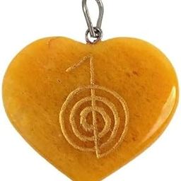 Natural Golden Quartz cho ku rei symbol engraved heart shaped Crystal pendant For Men And Women-image-8