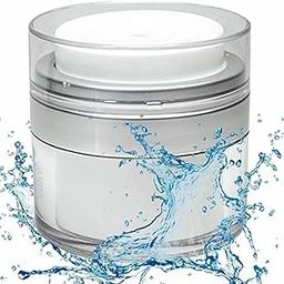 MARMIX Press Cream Round Bottle Airless Pump Cosmetic Containers Vacuum Press Cream Jars Refillable Face Lotion Box for Lip Balms Eyeshadow Moisturizer Travel Makeup Skin (30ml Jars)-34