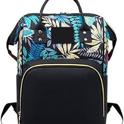 BabyMoon Mother Diaper Bag Lightweight Multifunctional Travel Unisex Diaper Backpack - Black-image-15