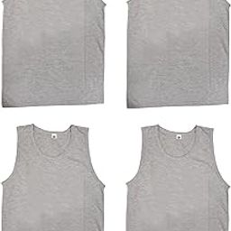 Gym Vest for Men & Boys in Grey Color Sports Running Cotton Sleeveless Vest/Baniyan Modern Fit Solid Inner wear Pack of 4-image-32