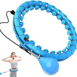 NURIOR Smart Weighted Hula Hoop for Adults Weight Loss, Get Fit Infinity Hoop Plus Size, Exercise Hula Fitness Hoop, 2-in-1 Abdomen Fitness Massage Weighted Hoola Hoop for Women to Slim Waist (Blue)-picture-18