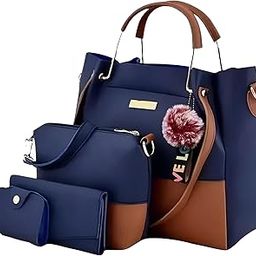 Fortify Style Women's Fashion Handbag Set Of 3 (Purse, Shoulder Bag, Clutch) (BLUE) (FS-BLUETAN_bzr)-15