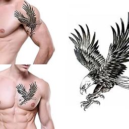 Temporary Tattoo For Girls Men Women 3D Wolf Sticker Size 19x12CM - 1PC. (2061) Black-image-40