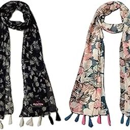 Women's Printed Chiffon Scarf (STOLEVILLA_065_Multicolor)-34