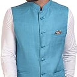 Men's Black Festive Nehru Jacket/Waistcoat-26