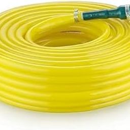 EARLYWOOD 0.75 inch Flexible PVC Garden Water Pipe,Durable Green Hose with Connectors & Clamps for Watering, Cleaning, Indoor & Outdoor Use (Yellow, 5M)-image-100