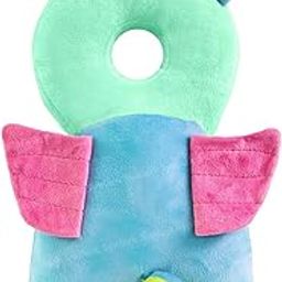 PSEUDO Baby Head Protector Cushion Plush Soft Toy Early Learning Toy Fall Protection Helmet Baby Head Protector Child Adjustable Shoulder Strap (Blue-Unicorn)-picture-7