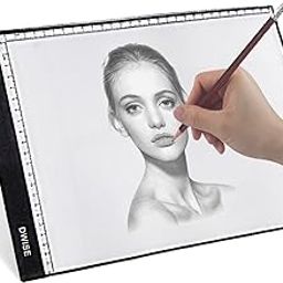 Dwise A4 Size LED Lighted Drawing Tracing Board 3 Adjustable Brightness Touch Button with Scale Measurements-picture-29