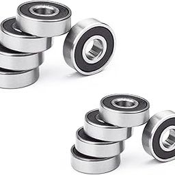Ball Bearings 6201 2RS and 6202 2RS, 5 Pieces Each, (10pc) Double Rubber Sealed-24