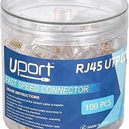 UPORT Cat6 RJ45 Modular Plugs Ethernet Cable Crimp Connectors Network Plug for Solid Wire and Standard Cable Passthrough (100 PK)-picture-4