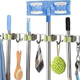Topinon Broom Mop Holder Wall Mount Stainless Steel Tool Hanger Storage Organizer 1pc-image-57