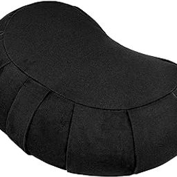 Crescent Meditation Cushion - Half Moon Yoga Bolster Meditation Pillow for Sitting on Floor - Buckwheat Hull Fill Cushion with Removable Cover and Carry Handle-image-8