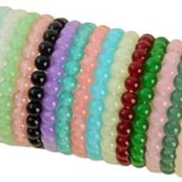 MPK Perfect Beads Bracelet for Kids | Crystal Beaded Round Glass Beads Bracelet for girl Kids Multicoloure 12pcs-image-86