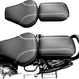 IGNITEX Trendy Cushion Seat Cover for Royal Enfield | Classic 350 | Classic 500 | Desert Storm | Black | Model Before September 2022-image-88