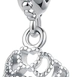 Princess Queen Crown Charm Compatible With Pandora Bracelets Jewelry Birthday Gifts for Mother Girlfriend Daughter Her Women, Metal, No Gemstone-image-38