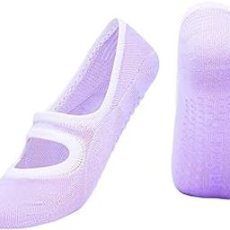 THE STYLE SUTRA®Yoga Socks Women Non Skid Grips Pilates Fitness Ballet Exercise Socks Purple-image-81