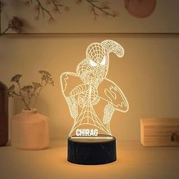 Gift Me Bazar Personalized 3D Illusion Spiderman258 Nightlight with Warm White Light & USB Powered Birthday Gift for Kids Gift for Avengers Fan | Gaming Room & Home Decoration Light-image-70