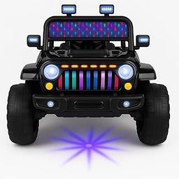 LittleFlyer Premium Rechargeable Baby Battery-Powered Electric Car Jeep for Kids – Electric Ride-On Car Toy with Bluetooth Music & Lights – Dual Control Mode for Ages 2 to 5 Years (Metallic Black)-image-95