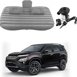 Oshotto Multifunctional Car Travel Bed Mattress with Two Air Pillows, Car Air Pump Compatible with Tata Safari (Grey)-image-121