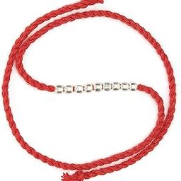 925 Sterling Silver Designer Interlocked Beads Rhodium Plated Rakhi for Men-26
