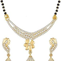 Traditional Gold Plated Jewellery American Diamond Mangalsutra for Women-image-9