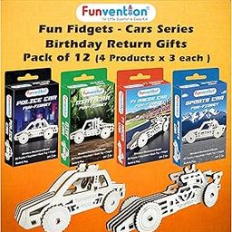 Funvention Birthday Return Gifts (Pack of 12) Fun Fidgets - Cars Series | DIY Mini Mechanical Models 3D Puzzle Return Favours for Kids Birthday Party 5+ Years Made in India Toys Return Gift-image-4