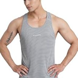 Men's Light Weight Dryfit Sports Tank Top Vest with Reflective Details for Running, Checks Gym & Training-image-12