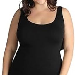 Pluss Size Tank Top fo Women Camisole Summer and Winter Basic Cotton Pack of 1 Plus Size (in Alpha 3XL,4XL, 5XL,6XL,7XL, Pluss Black-image-3