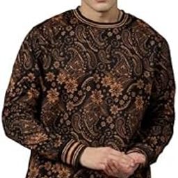 Design Printed for Casual Patterned Round Neck Pullover Sweatshirt Men's.-image-106