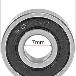 607-2RS Deep Groove Ball Bearing Double Sealed 180017, 7mm x 19mm x 6mm High Carbon Steel (Pack of 10)-24
