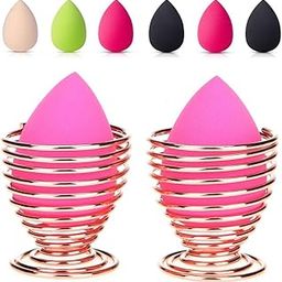 Beauty Sponge Blender Holder, Makeup Sponge Drying Stand Storage Egg Powder Puff Display Stand (Rose Gold, 2 Pcs)-10