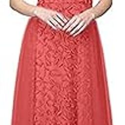 Women's Net Embroidery Aline-Flered Gown Dress for Women Full Stitched Gown Ready to wear.(All Over)-picture-18