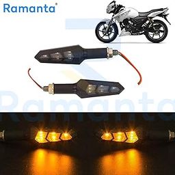 Ramanta® 12V Amber LED Flexible Non Breakable Motorcycle Bike Turn Signal Indicators Light Turning Lamps Set for TVS Apache RTR 180 ABS, Pack of 1 Pair, Professional Installation Required-31