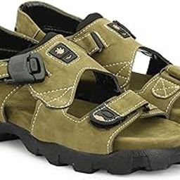 Men Exclusive Fancy Outdoor Suede Synthetic Leather Sports Sandals Green-picture-33